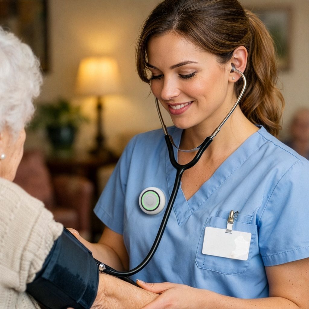 Healthcare staff using Connection badges